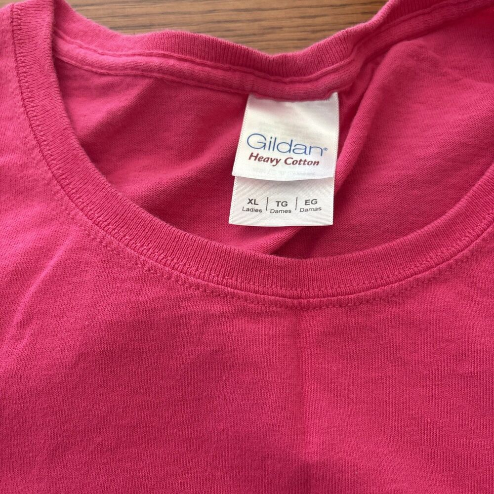 Gildan Women’s Heavy Cotton Round Neck T-Shirt Pink XL